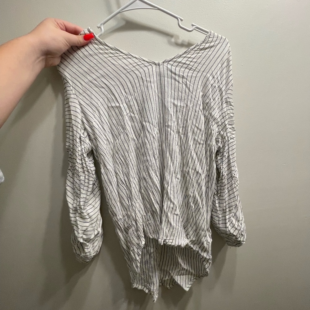 black and white stripe blouse size medium